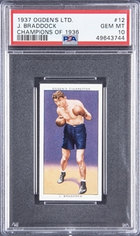 1937 Ogdens Ltd. "Champions of 1936" #12 Jimmy Braddock - PSA GEM MT 10